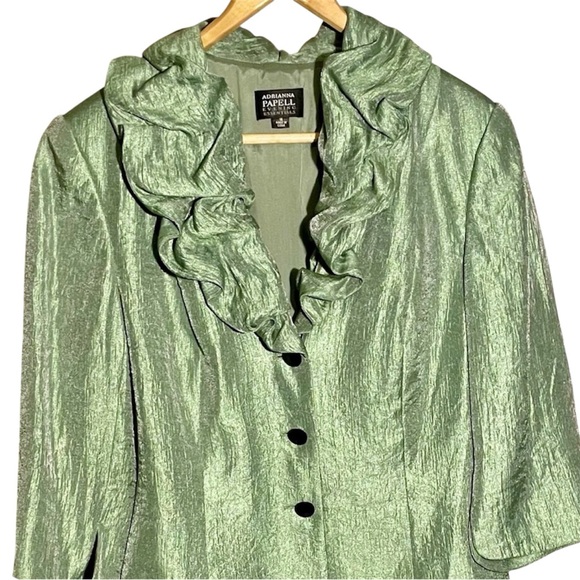 Jackets & Blazers - Adrianna Papell Evening Essentials Shimmery Green Blazer Sz 14